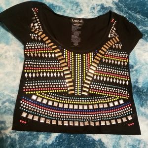 Bebe Multi-Colored Beaded Top